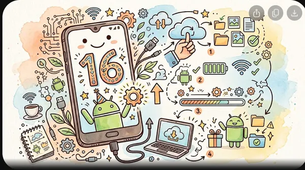 Điện thoại Android hiển thị màn hình cập nhật hệ điều hành