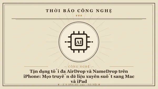 Hai chiếc iPhone chạm đầu vào nhau phát ra luồng sáng chuyển dữ liệu NameDrop huyền diệu