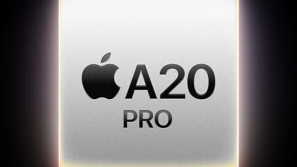 Ảnh chụp đồ họa kiến trúc silicon bán dẫn và bản mạch vi xử lý Apple A20 Pro 2nm