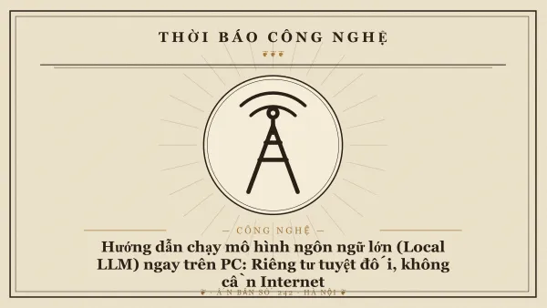 Màn hình dòng lệnh terminal đang tải mô hình ngôn ngữ lớn chạy hoàn toàn offline