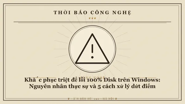 Biểu đồ Task Manager hiển thị tỷ lệ hoạt động của ổ đĩa hạ từ 100% xuống mức an toàn