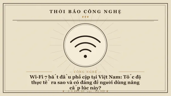 Router Wi-Fi 7 với nhiều ăng-ten phát sóng hiện đại và biểu đồ tốc độ mạng
