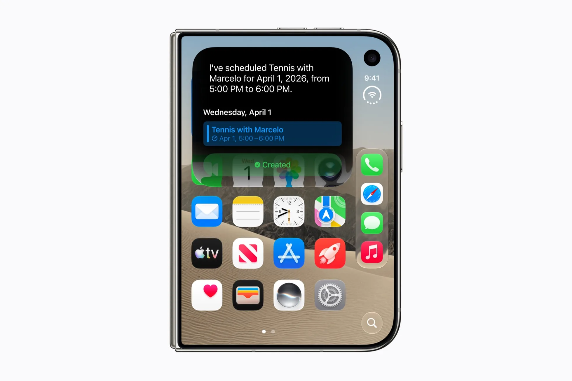 Siri AI tương tác đa nhiệm song song với nội dung người dùng đang theo dõi trên màn hình iPhone Duo