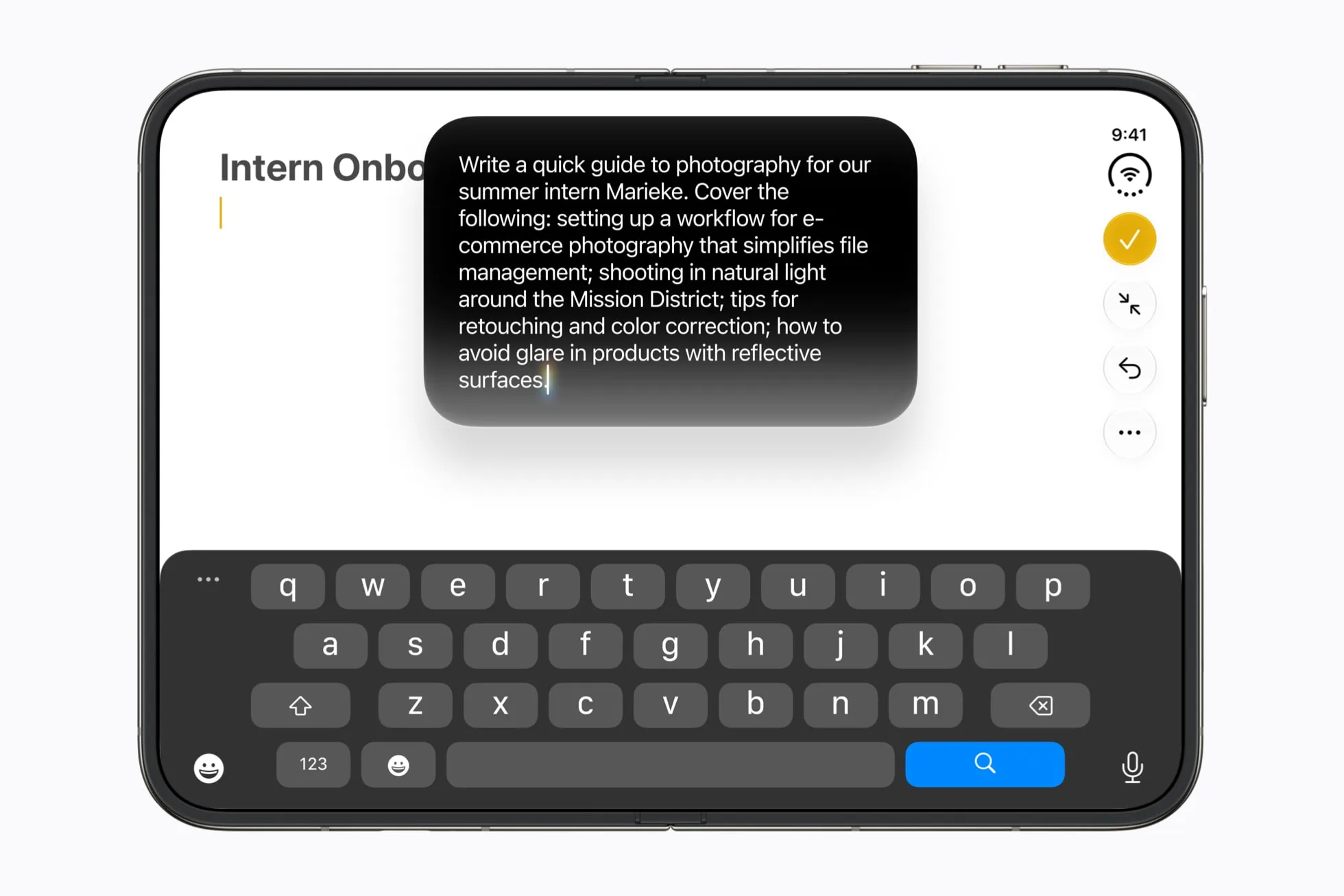 Tính năng soạn thảo thông minh Write with Siri trên iPhone Duo